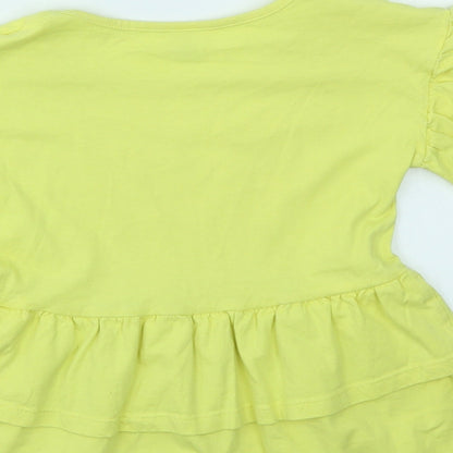 Tu Girls Yellow   Basic T-Shirt Size 7 Years