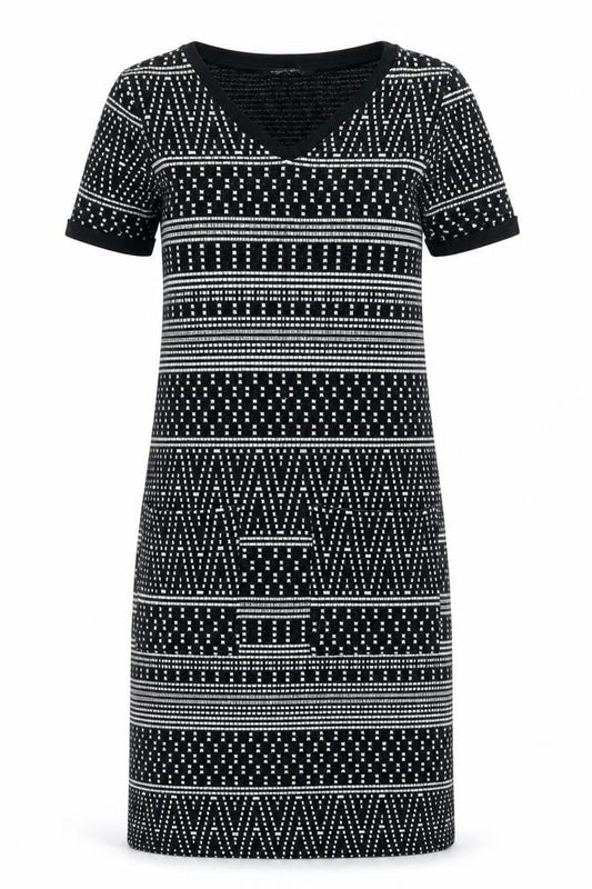 Next Womens Black Geometric  Jumper Dress  Size 8