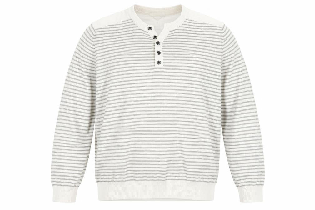 George Mens White Striped  Pullover Jumper Size L