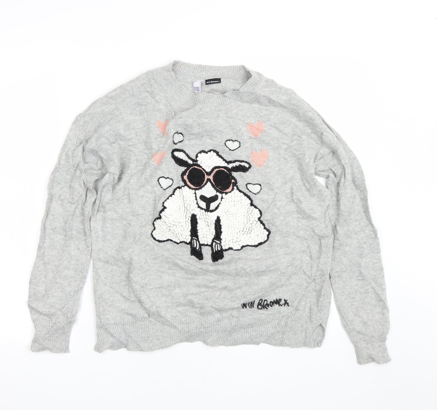 Will Bromex Womens Grey   Pullover Jumper Size 10