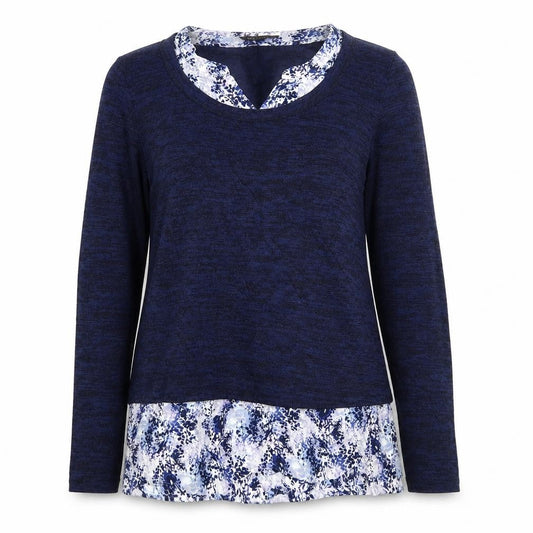 Marks & Spencer Womens Blue Floral  Pullover Jumper Size 8