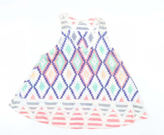 Sage USA Womens Multicoloured Argyle/Diamond  Basic Tank Size L