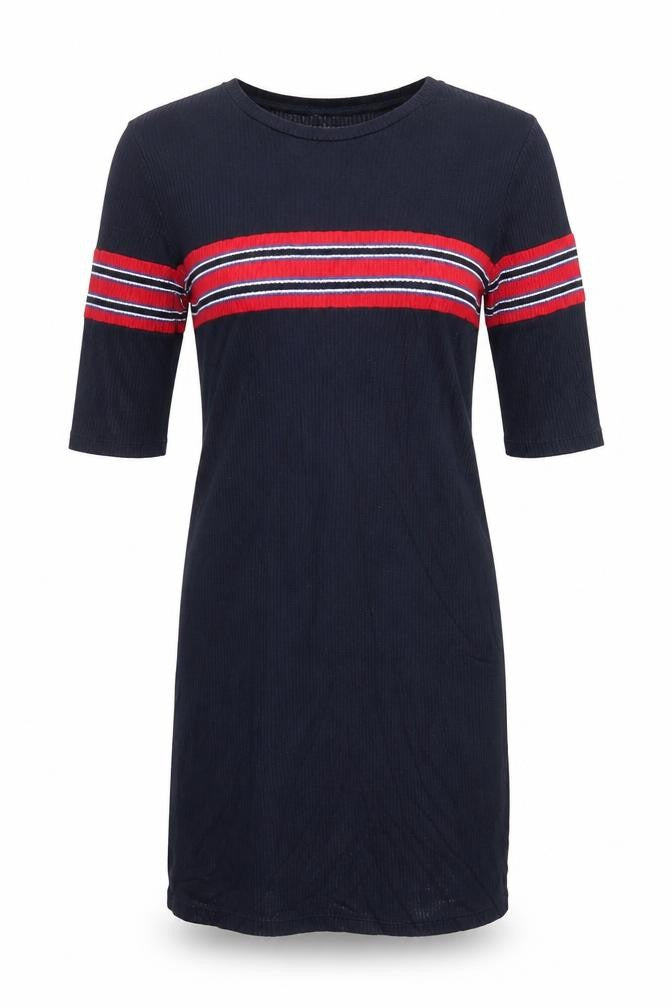 Pull&Bear Womens Blue Striped  T-Shirt Dress  Size S