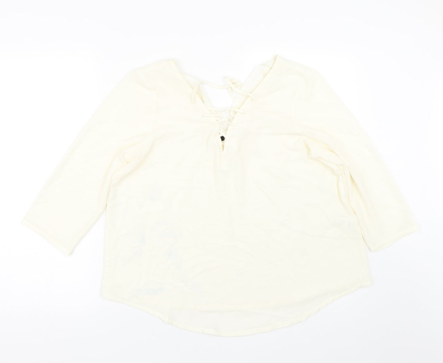 R edition Womens Beige   Basic Blouse Size 14