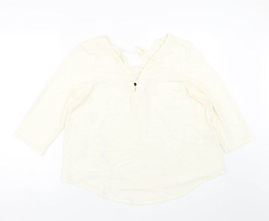R edition Womens Beige   Basic Blouse Size 14