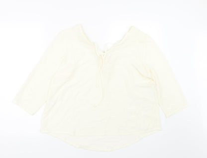 R edition Womens Beige   Basic Blouse Size 14