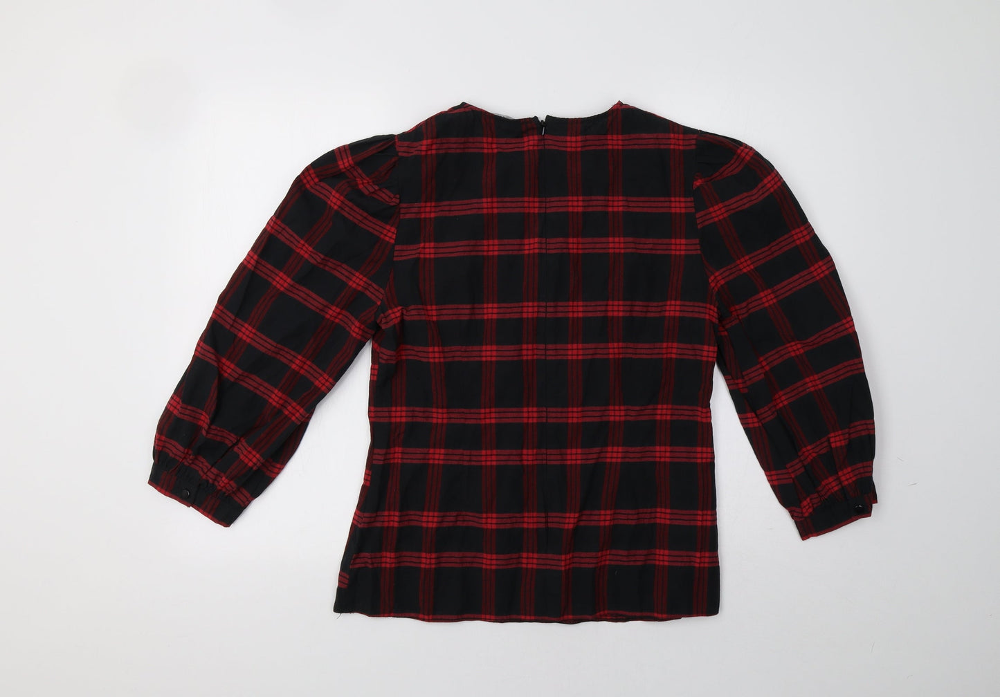 BE VERY Womens Red Check  Pullover Sweatshirt Size 14