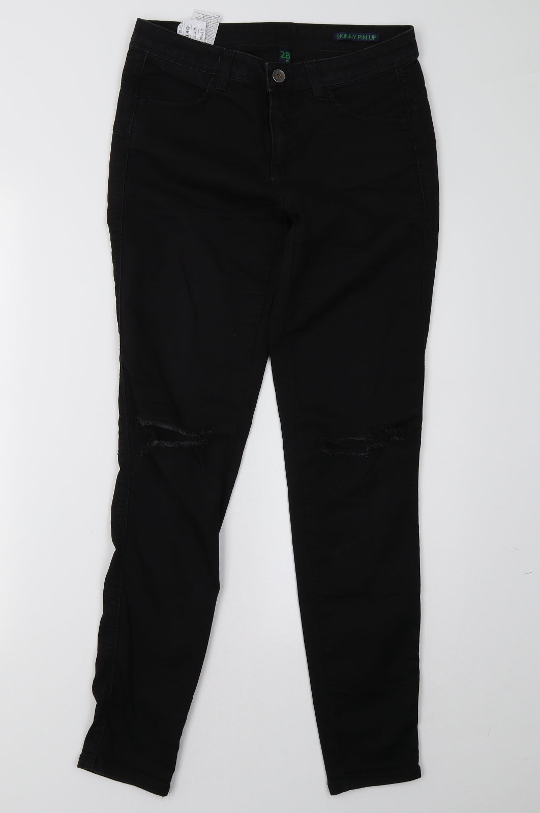 Preworn Womens Black  Denim Skinny Jeans Size 28 L31 in