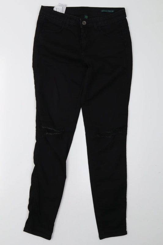 Preworn Womens Black  Denim Skinny Jeans Size 28 L31 in
