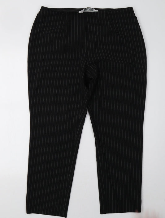 Marks and Spencer Womens Brown Striped  Trousers  Size 10 L28 in