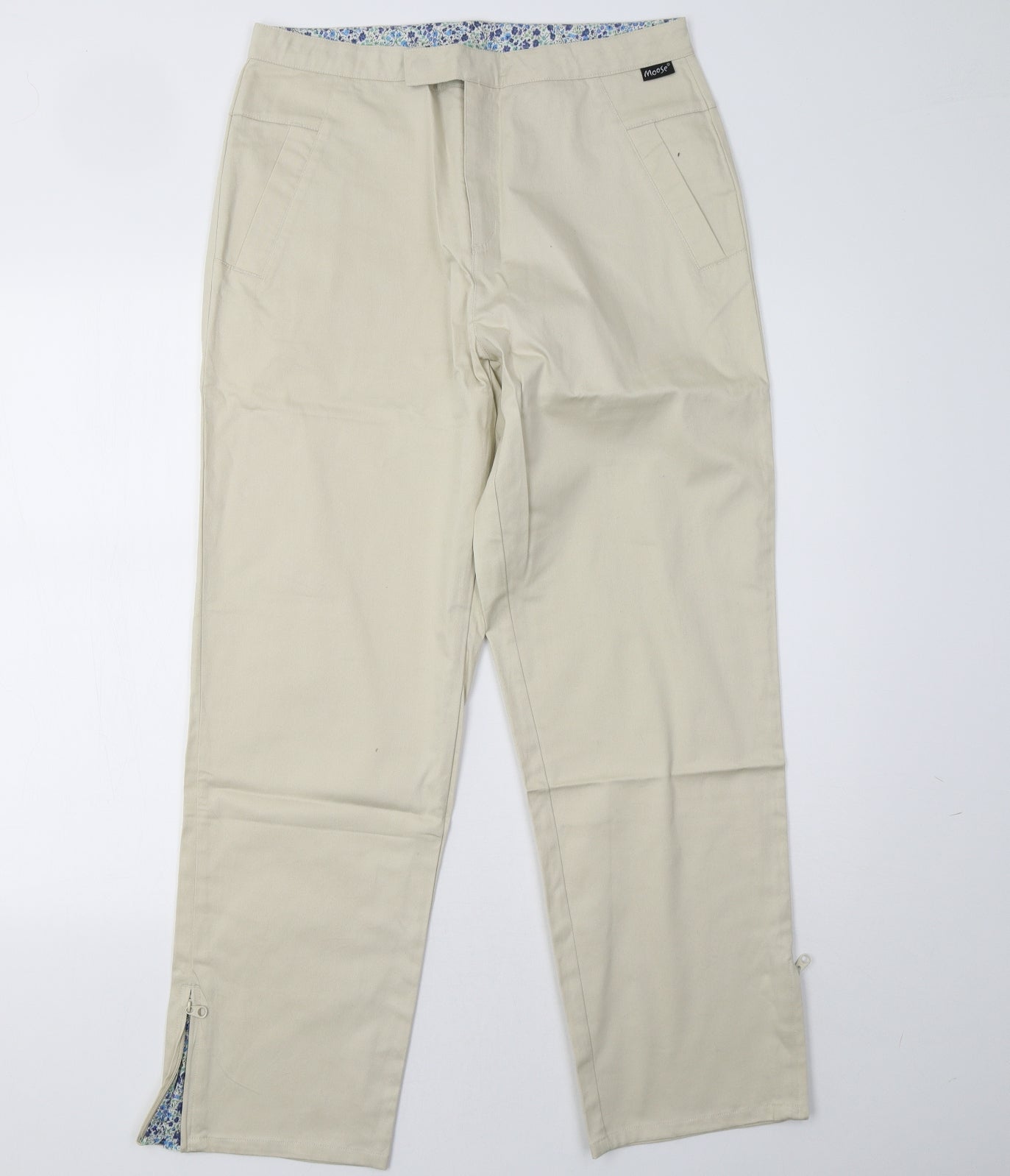 mouse Womens Beige   Trousers  Size 14 L31 in