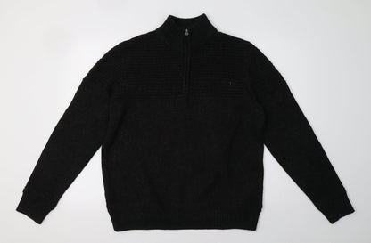 Preloved saisnburys Mens Black   Pullover Sweatshirt Size L - Front