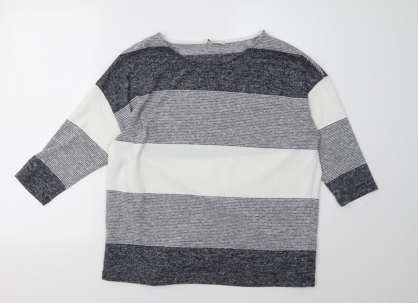 Sainsburys Womens Grey Striped  Pullover Sweatshirt Size 14
