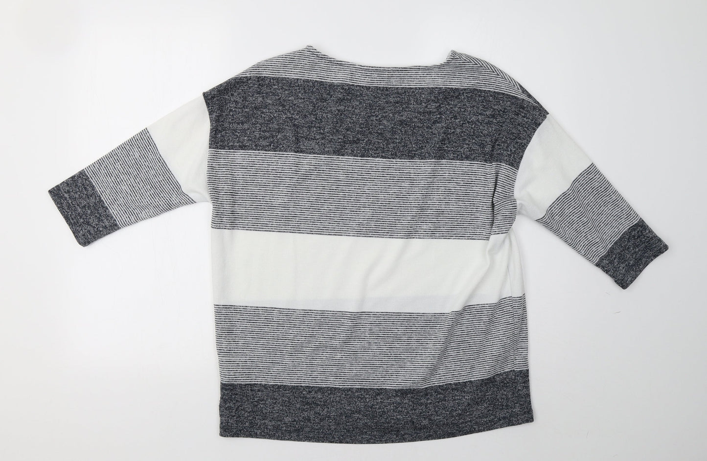 Sainsburys Womens Grey Striped  Pullover Sweatshirt Size 14