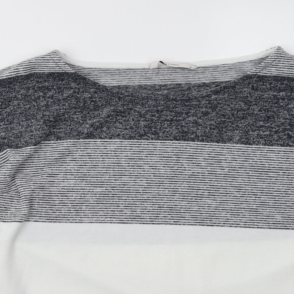Sainsburys Womens Grey Striped  Pullover Sweatshirt Size 14