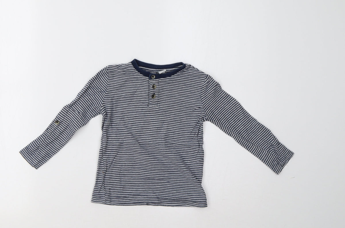 Sainsburys Boys Blue Striped  Pullover Jumper Size 24 Months