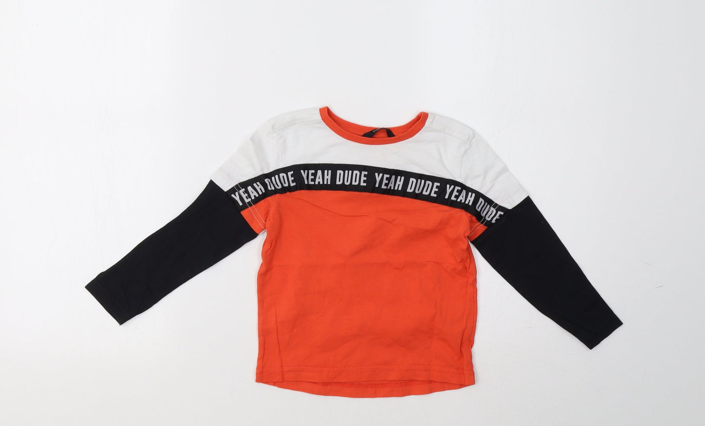 George Boys Orange Striped  Pullover Sweatshirt Size 2 Years