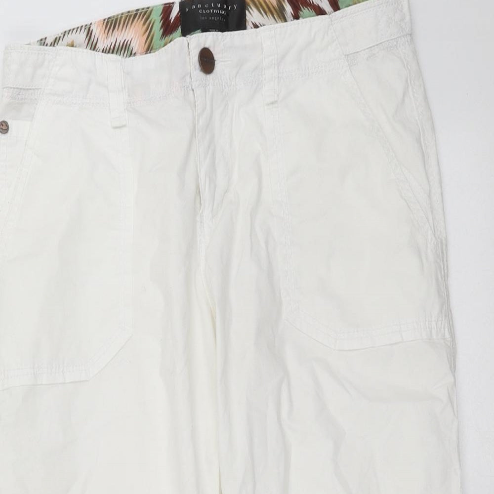 Sanctuary Womens White   Cropped Trousers Size 30 in L20 in