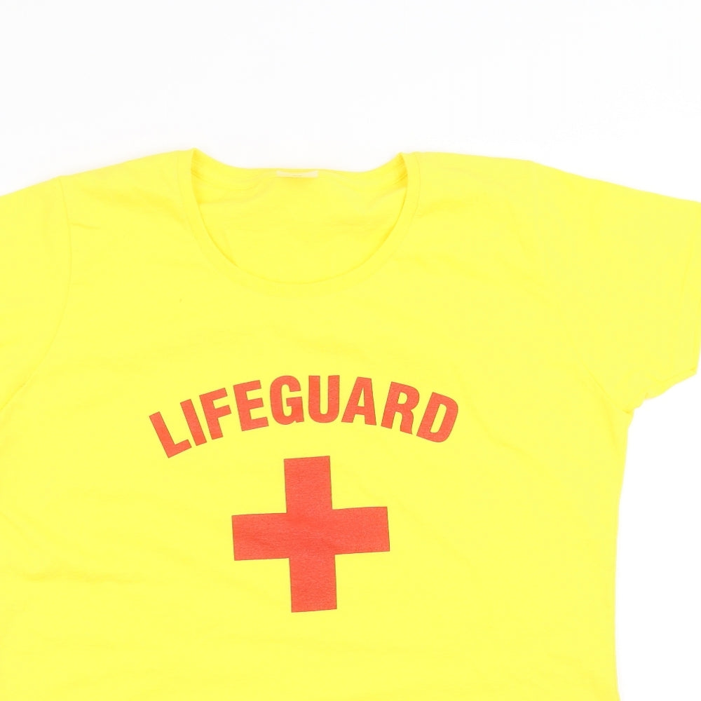 Fruit of the Loom Womens Yellow   Basic T-Shirt Size XL  - lifeguard
