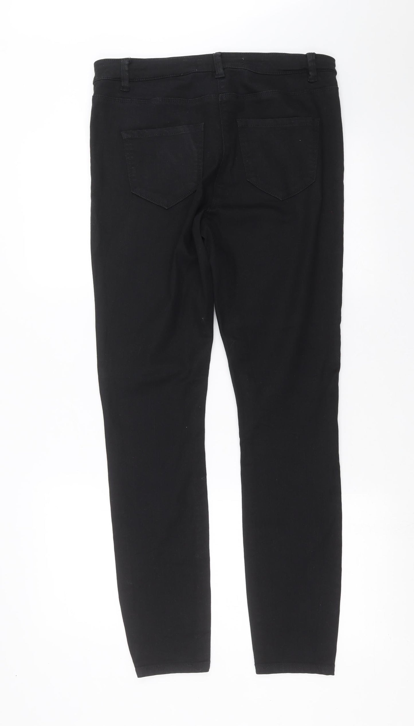 Preworn Womens Black  Denim Skinny Jeans Size 14 L29 in