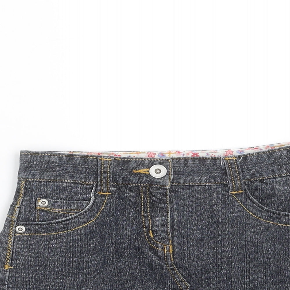 Marks and Spencer Girls Blue  Denim Mini Skirt Size 8 Years