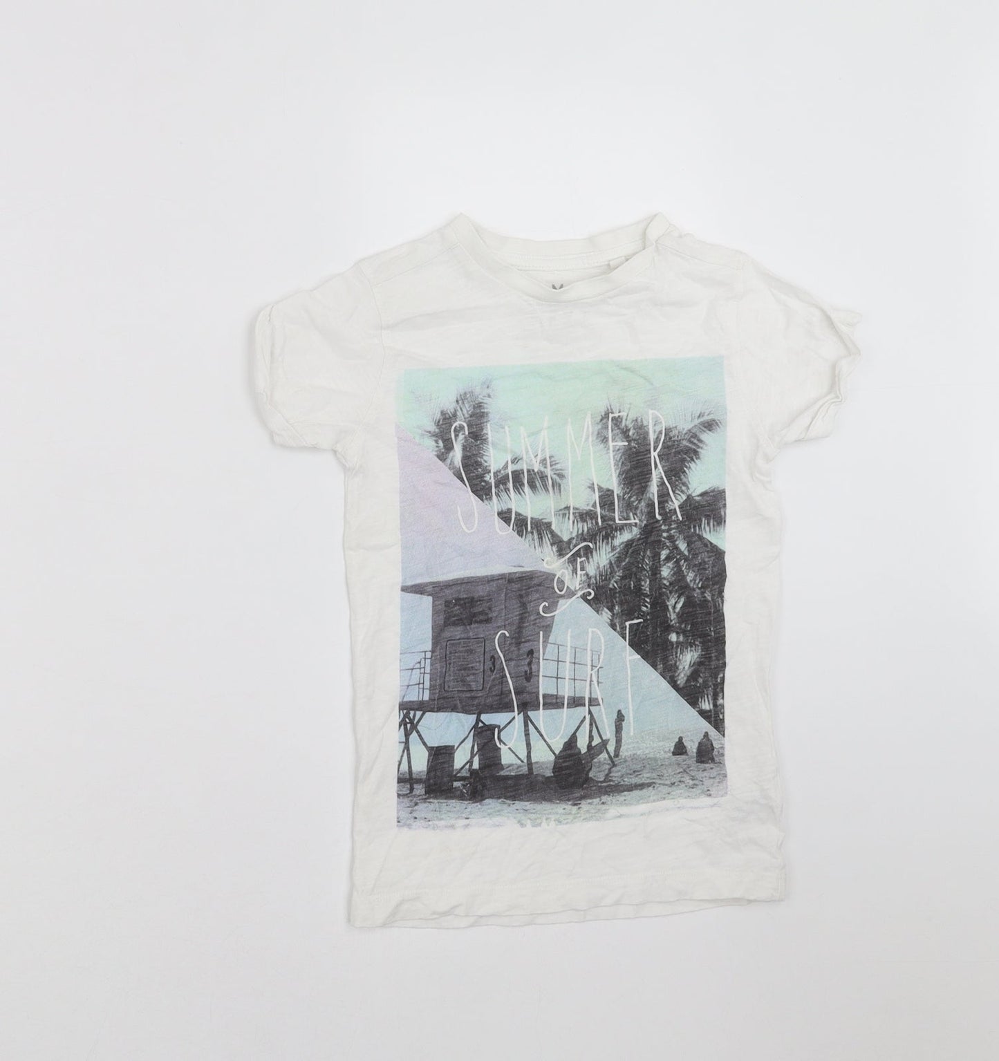 NEXT Boys White   Basic T-Shirt Size 4 Years  - Summer of Surf