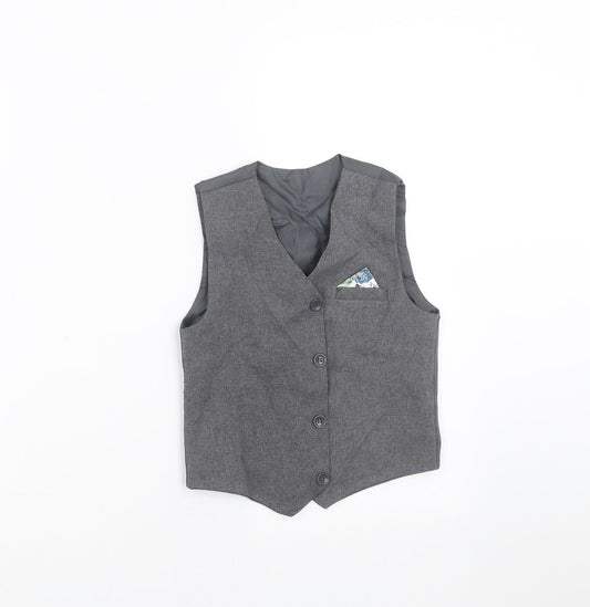 best of british Boys Grey   Jacket Waistcoat Size 4-5 Years