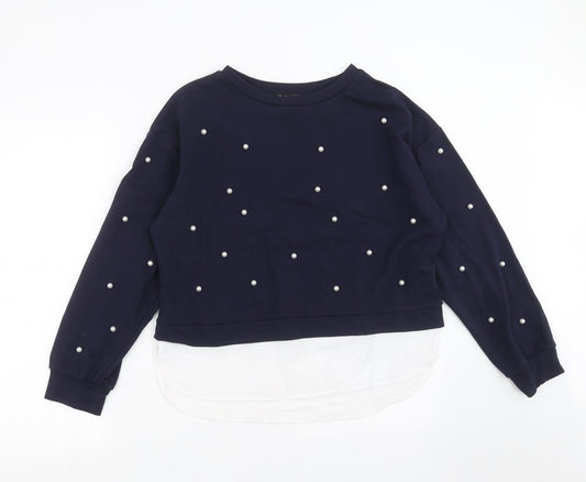 SheIn Womens Blue   Pullover Sweatshirt Size L  - beaded