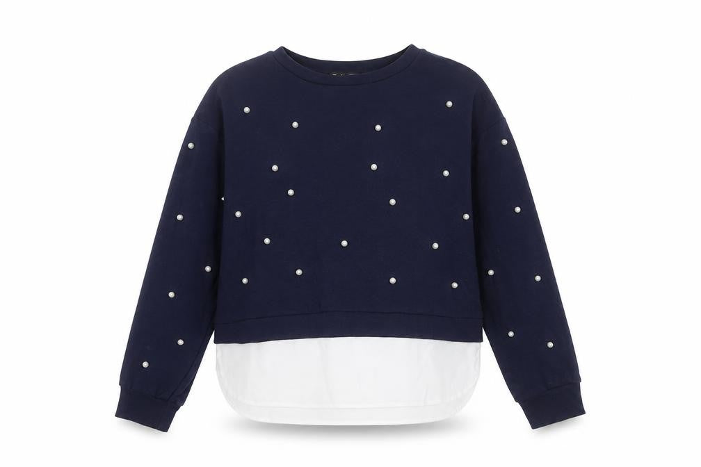 SheIn Womens Blue   Pullover Sweatshirt Size L  - beaded