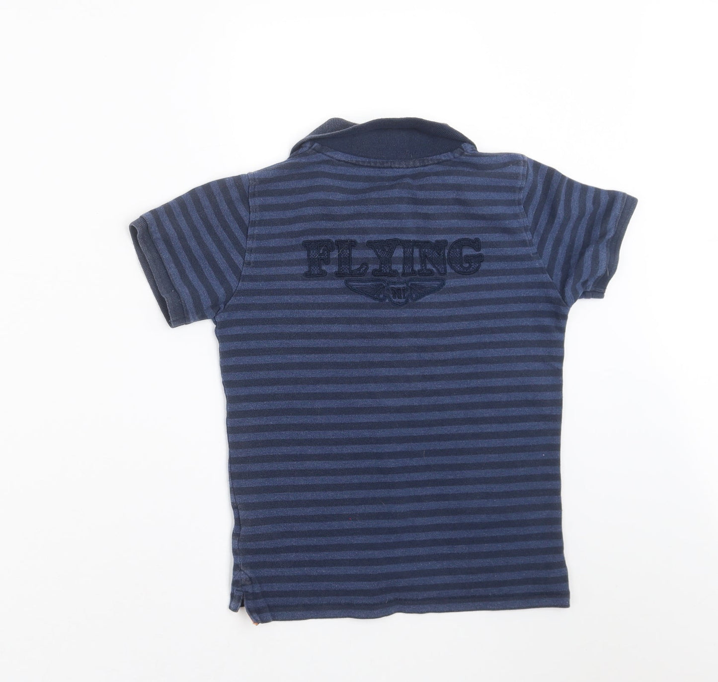name it Boys Blue Striped  Basic Polo Size 7-8 Years