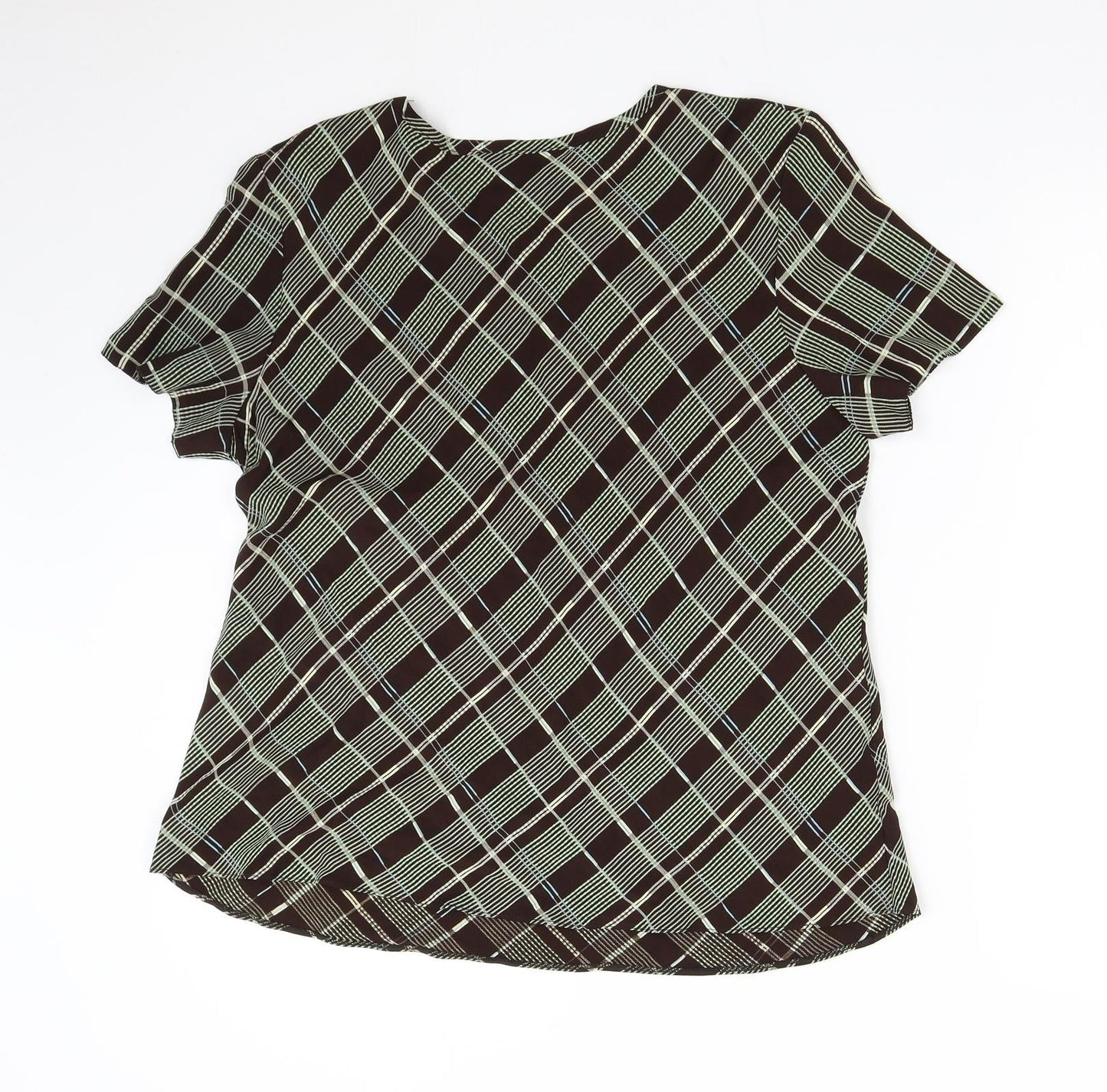 Richards Womens Brown Check  Basic Blouse Size 16