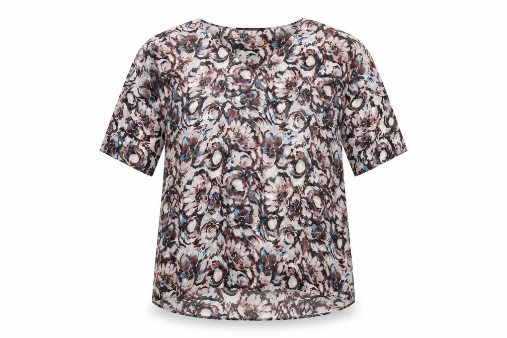 Project/ D Womens Multicoloured Floral Chiffon Basic Blouse One Size