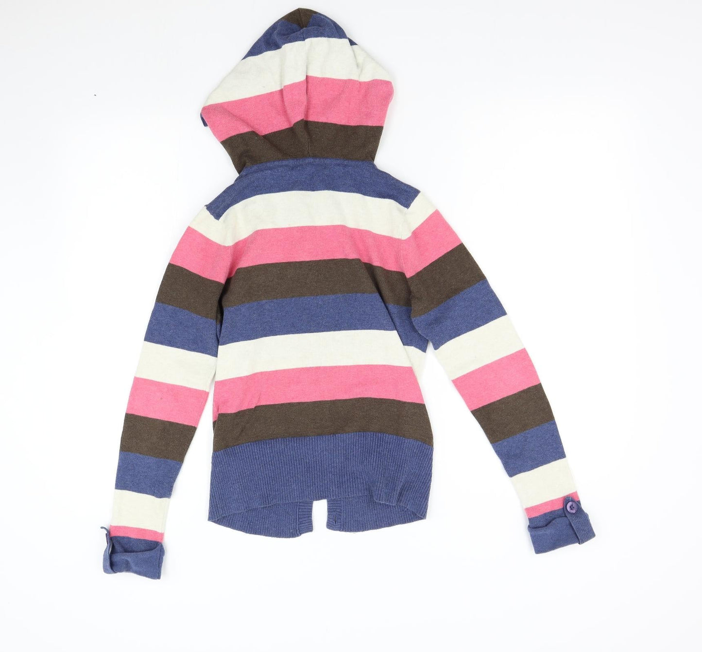 South Womens Multicoloured Striped Knit Cardigan Jumper Size 8