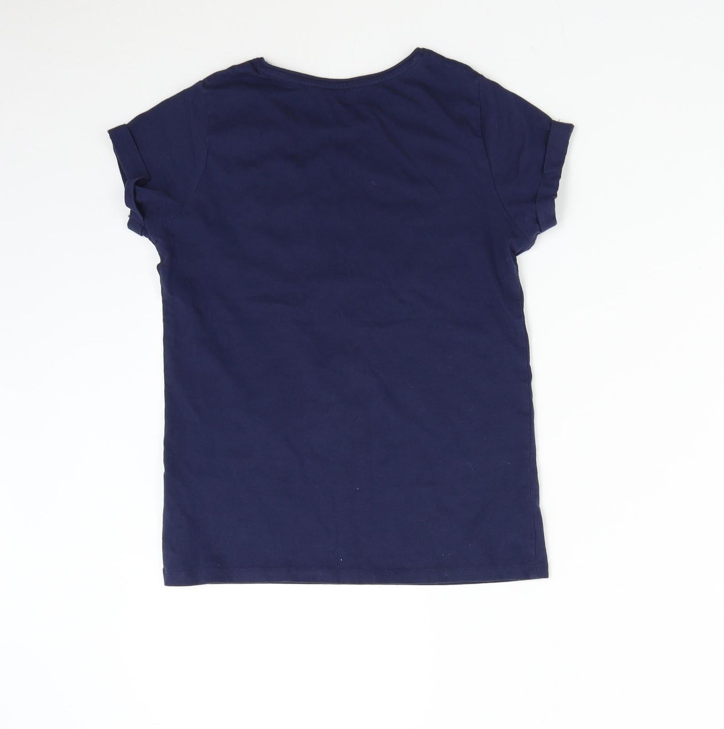 Primark Girls Blue   Basic T-Shirt Size 11-12 Years  - Team Floss Unicorn