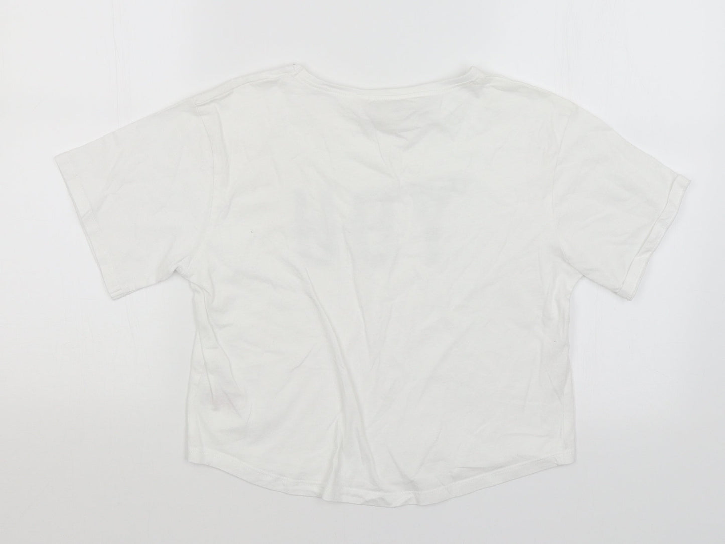 Miss E-vie Girls White   Cropped T-Shirt Size 13-14 Years  - The Future Starts With You