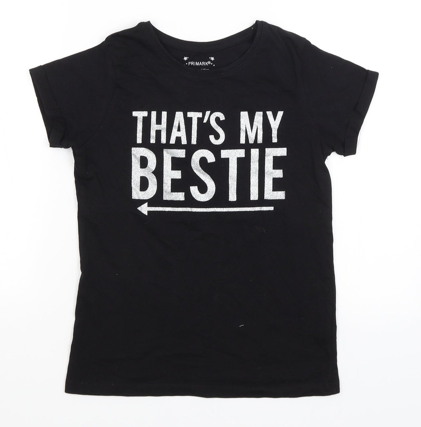 Primark Girls Black   Basic T-Shirt Size 10-11 Years  - That's My Bestie