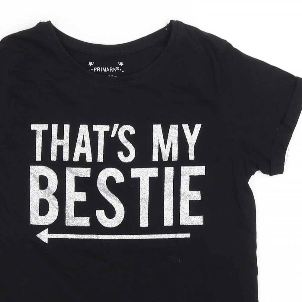 Primark Girls Black   Basic T-Shirt Size 10-11 Years  - That's My Bestie