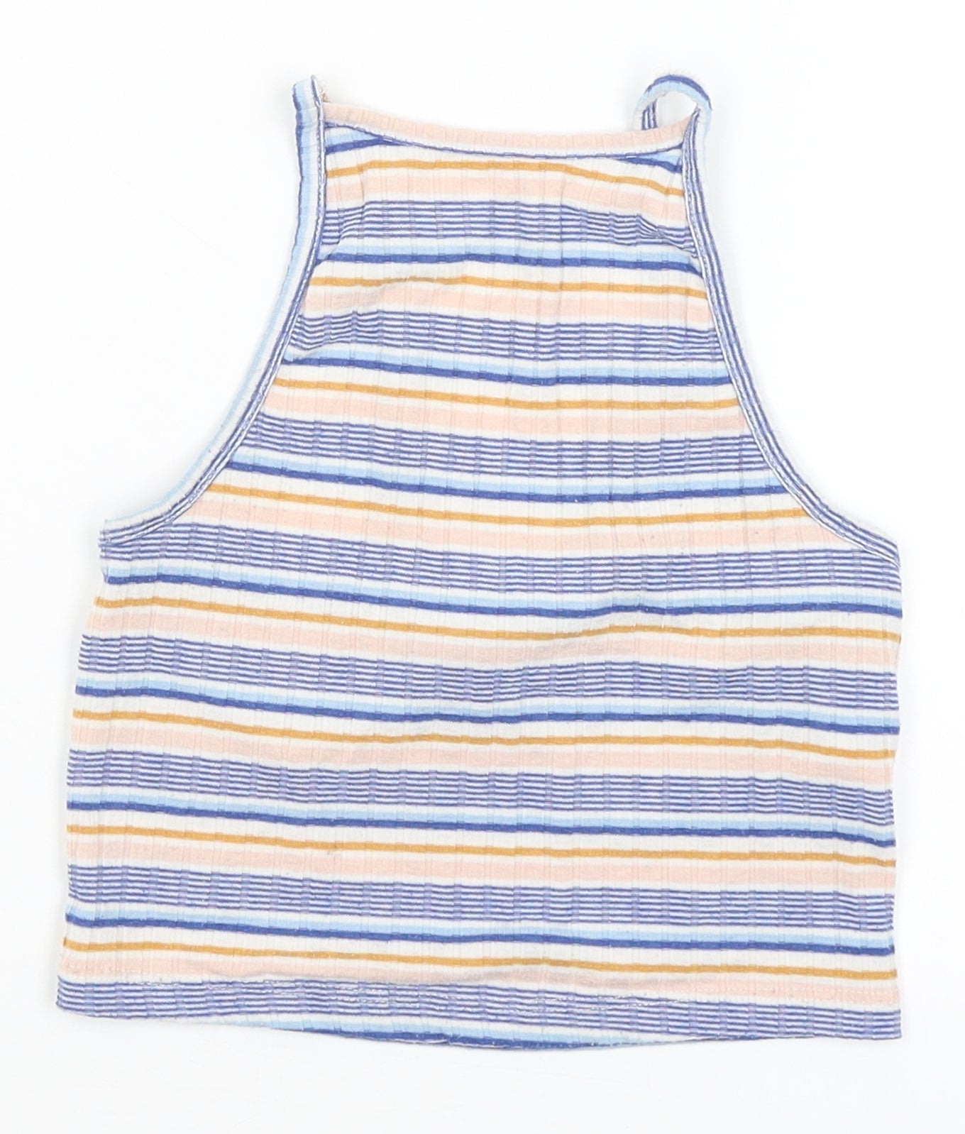 New Look Womens Blue Striped  Cropped Tank Size 6