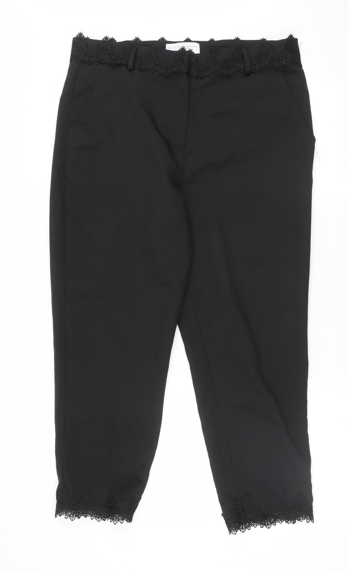 Studio Mouthy Womens Black   Trousers  Size 12 L24 in
