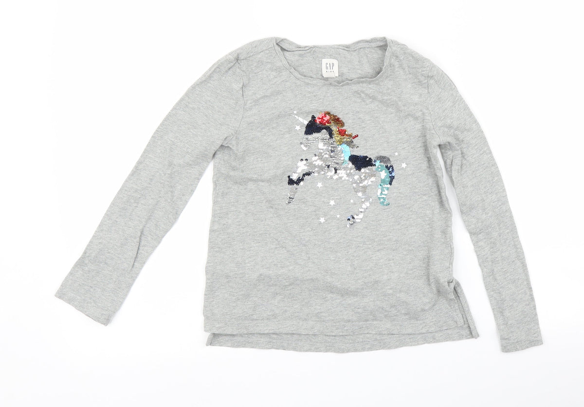 Gap Girls Grey   Basic T-Shirt Size S