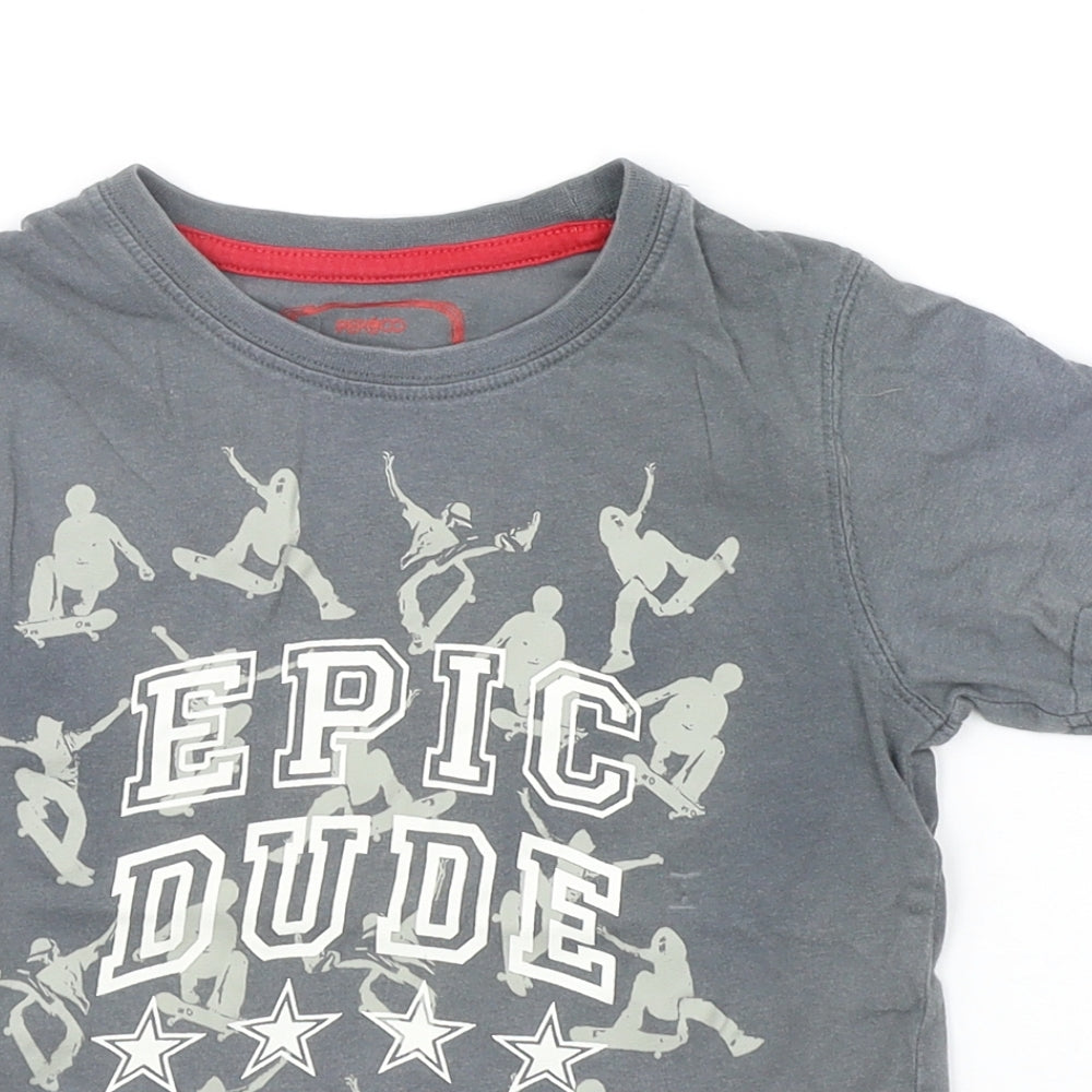 pEP&CO Boys Grey   Basic T-Shirt Size 5-6 Years
