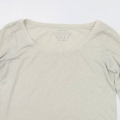 Atmosphere Womens Beige Polka Dot  Basic T-Shirt Size 10