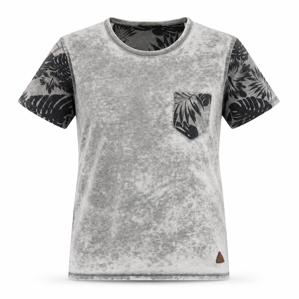 Rusty Neal Womens Grey Houndstooth  Basic T-Shirt Size M