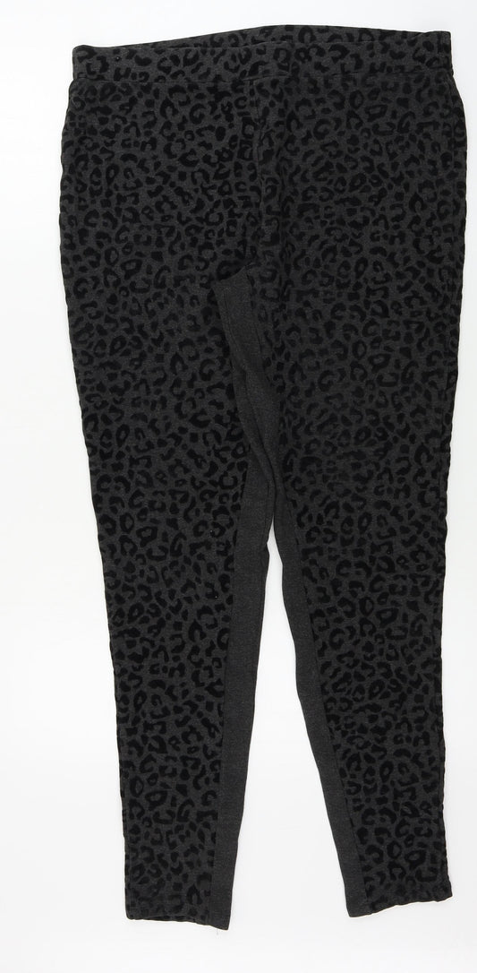 Marks and Spencer  Womens Grey Animal Print  Trousers  Size 18 L28 in