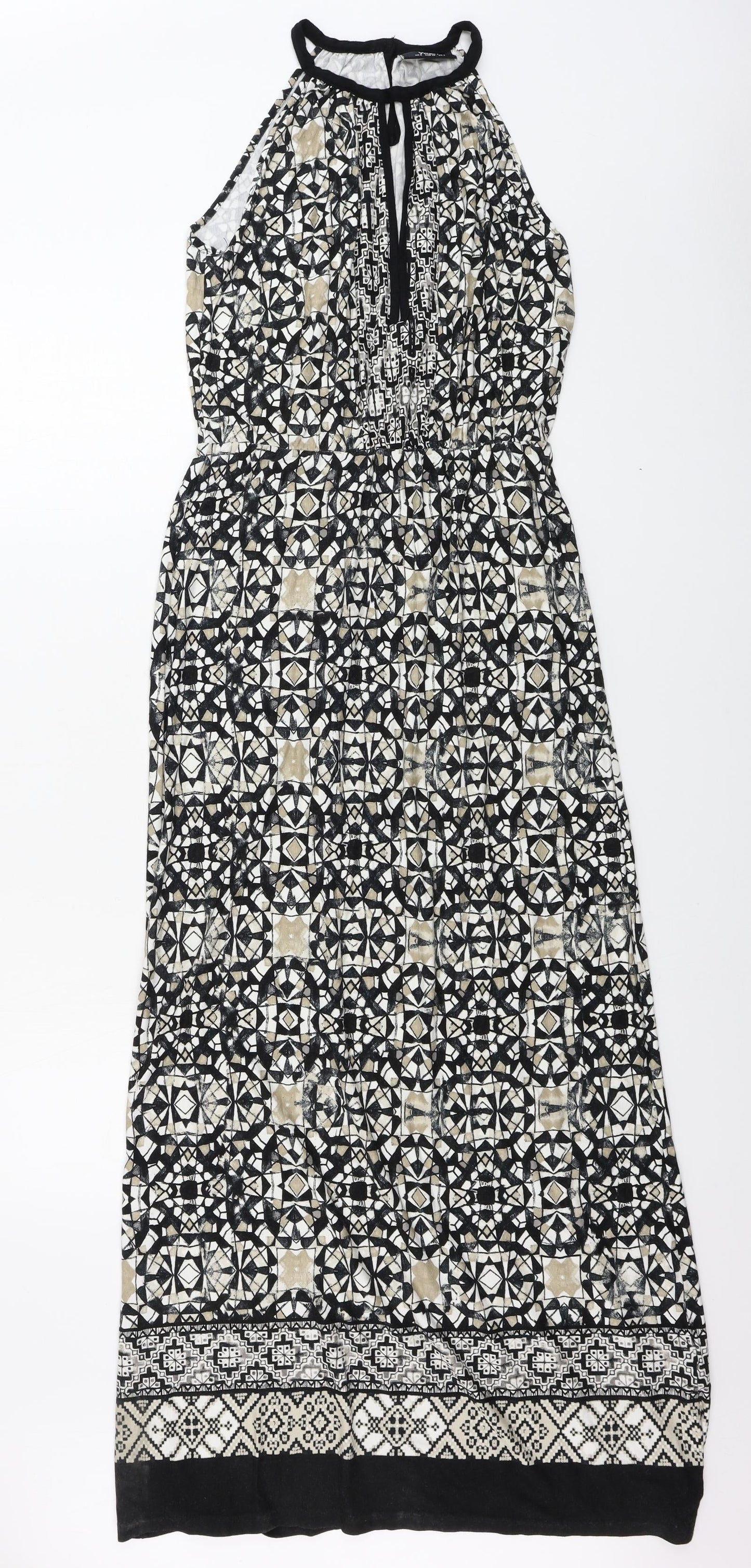 Wallis Womens Beige Geometric  A-Line  Size 8