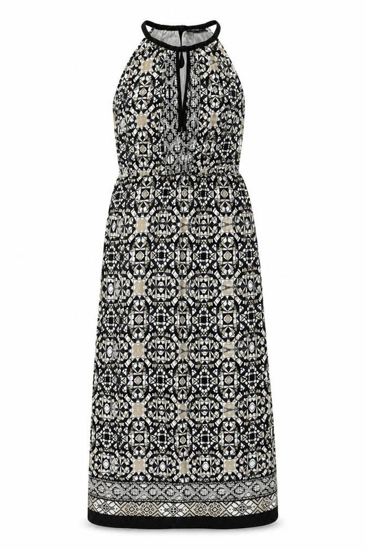 Wallis Womens Beige Geometric  A-Line  Size 8