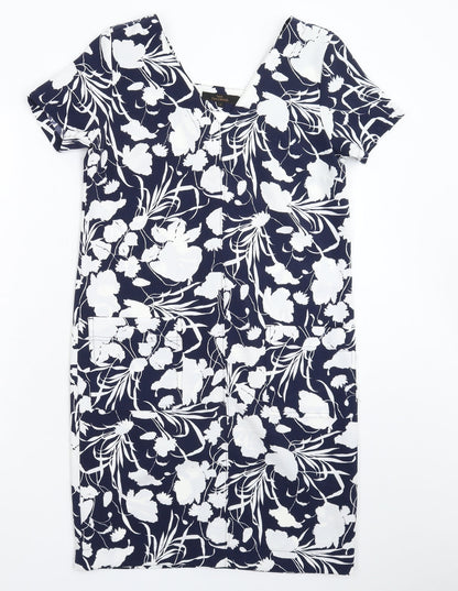 Next Womens Blue Floral  Bodycon  Size 8
