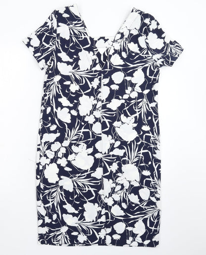 Next Womens Blue Floral  Bodycon  Size 8