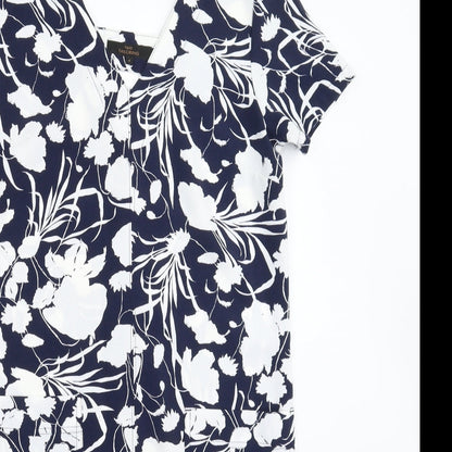Next Womens Blue Floral  Bodycon  Size 8