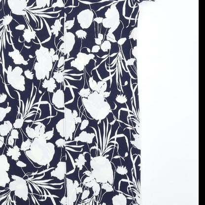 Next Womens Blue Floral  Bodycon  Size 8